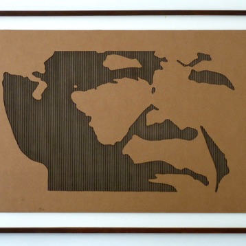 Nelson Mandela 2014
oil, tar, cardboard, framed
77 x 125 cm